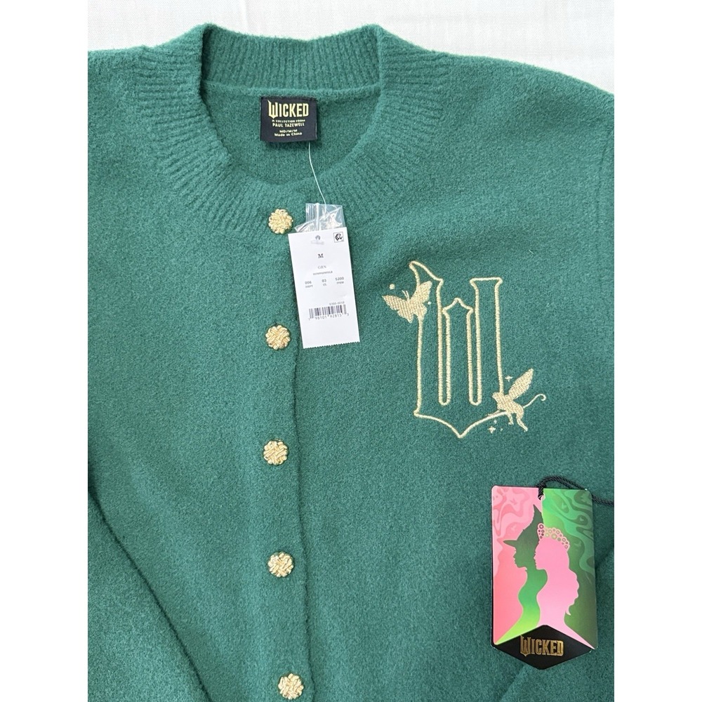 NWT Paul Tazewell for Target Wicked Green Cardigan Sweater Gold "W" Logo Size M